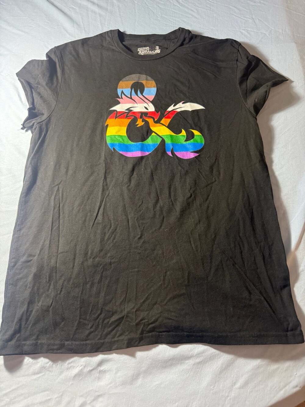 Dungeons & Dragons Pride Flag Logo T-Shirt - BLACK